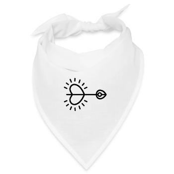 Herz-Pfeil - Bandana Dreieckstuch - Weiß - Vorne