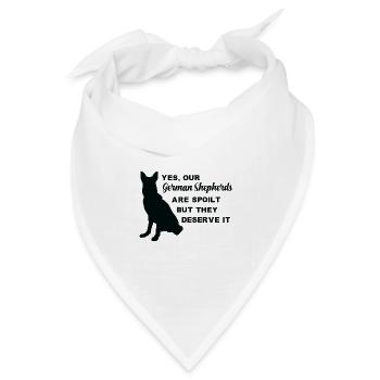 Ja, unsere Deutschen Schäferhunde sind - Bandana Dreieckstuch - Weiß - Vorne