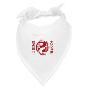 Japan China Koi Fisch Koifisch Chinesisch Yin Yang - Bandana Dreieckstuch - Weiß - Vorne