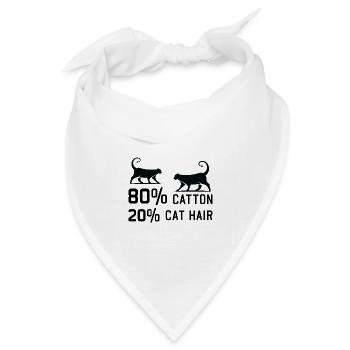 80% Cotton 20% Cat Hair funny Cats Sayings - Bandana Dreieckstuch - Weiß - Vorne