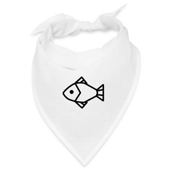 Fisch - Bandana Dreieckstuch - Weiß - Vorne