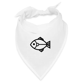 Fisch - Bandana Dreieckstuch - Weiß - Vorne
