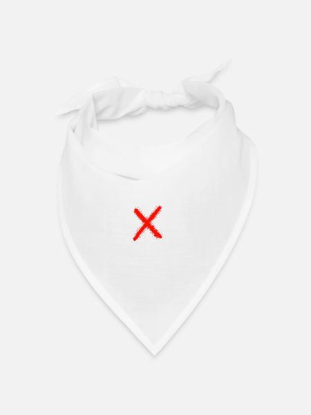 Kreuz - Falsch - Verboten - Bandana Dreieckstuch - Weiß