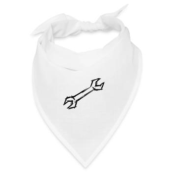 Schraubenschlüssel, handgezeichnet - Bandana Dreieckstuch - Weiß - Vorne