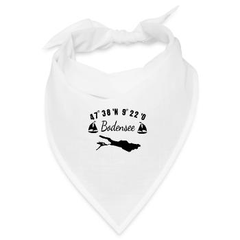 Bodensee Koordinaten Urlaub Bodenseeregion Idee - Bandana Dreieckstuch - Weiß - Vorne
