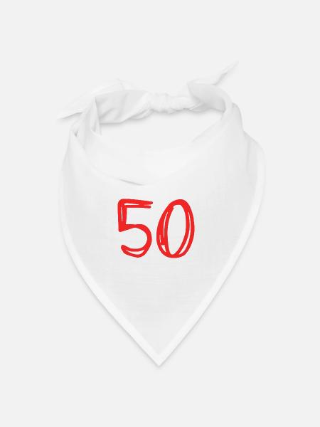 50 JAHRE. 50-jähriges Jubiläum. GEBURTSTAG 50 JAHRE. 50 - Bandana Dreieckstuch - Weiß