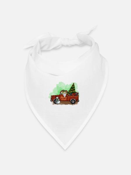 Weihnachten Santa Claus Merry Christmas - Bandana Dreieckstuch - Weiß