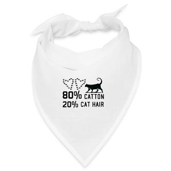 80% Cotton 20% Cat Hair funny Cats Sayings - Bandana Dreieckstuch - Weiß - Vorne