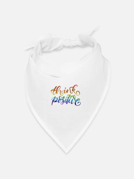 Think positive, denke positiv - Bandana Dreieckstuch - Weiß