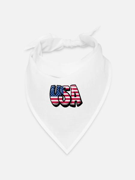 USA Amerika Design Mit Flagge - Bandana Dreieckstuch - Weiß