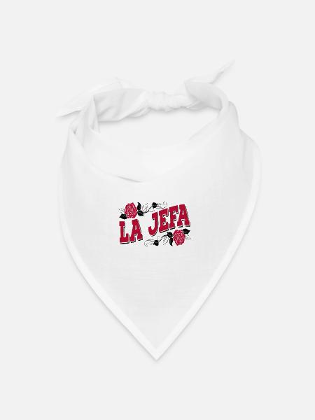 La Jefa Lustiger spanischer Boss Babe Spruch - Bandana Dreieckstuch - Weiß