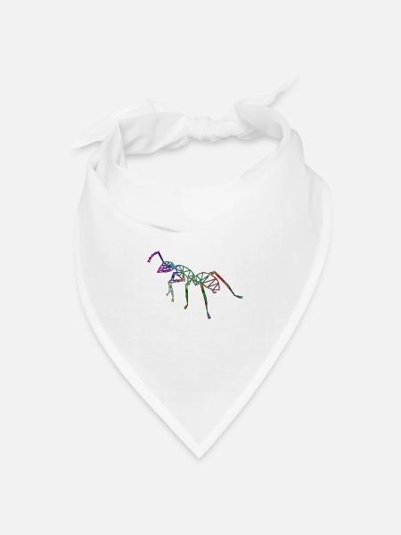 Gitter Ameise Neon Farben - Bandana Dreieckstuch - Weiß