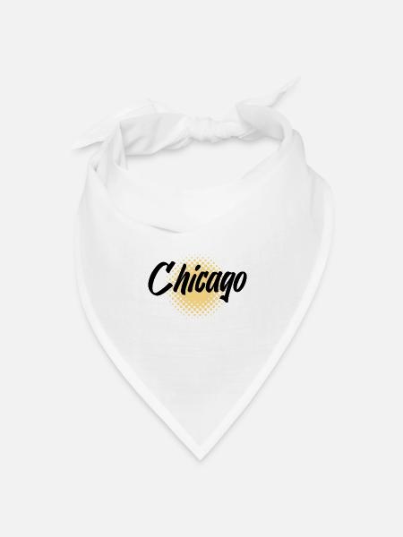 Chicago - Bandana Dreieckstuch - Weiß
