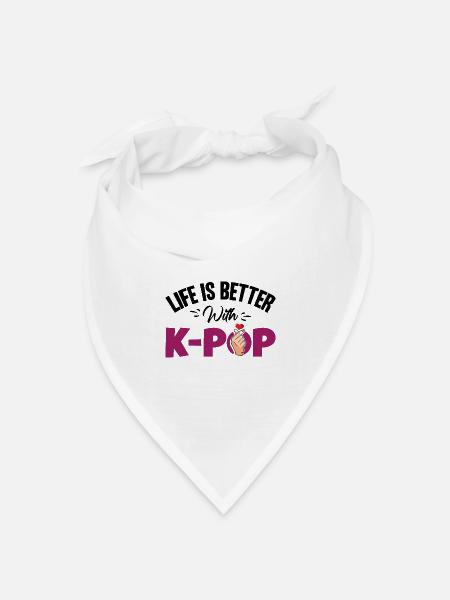 Koreanische Popmusik K-Pop - Bandana Dreieckstuch - Weiß
