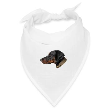 Dobermann, Hund, dog, doglover - Bandana Dreieckstuch - Weiß - Vorne