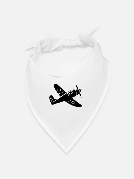 Kampfflugzeug - Bandana Dreieckstuch - Weiß