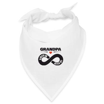 Grandpa Always On Never Off Opa Herz Geschenk - Bandana Dreieckstuch - Weiß - Vorne