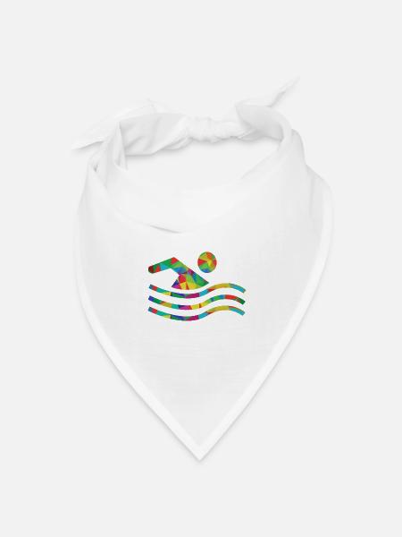 Schwimmen - Bandana Dreieckstuch - Weiß