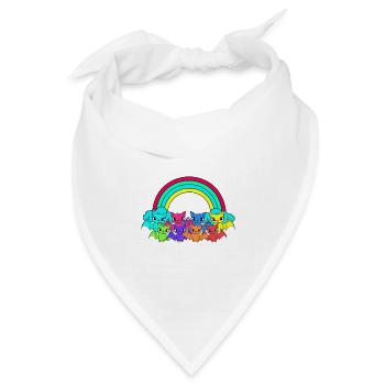 80er 90er Retro Fledermaus Halloween Regenbogen - Bandana Dreieckstuch - Weiß - Vorne