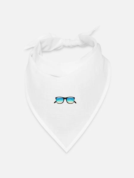 Brille mit Meerblick Design - Bandana Dreieckstuch - Weiß