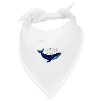 Wal und Möwen I Luft und Wasser - Bandana Dreieckstuch - Weiß - Vorne