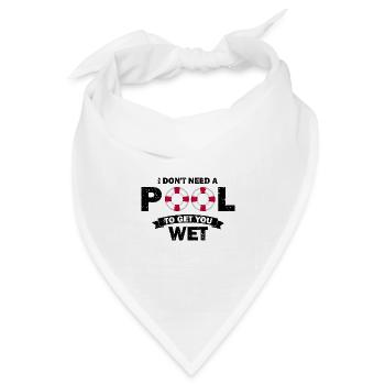 Pool Guy Design für Poolboy und Poolreiniger - Bandana Dreieckstuch - Weiß - Vorne