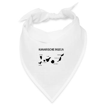 Canary islands Map Kanarische Inseln Karte - Bandana Dreieckstuch - Weiß - Vorne