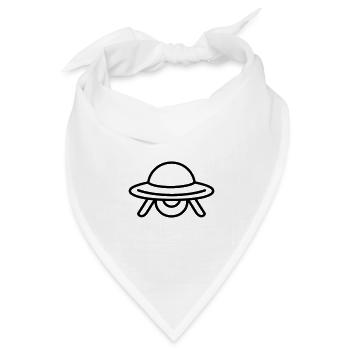 fliegende Untertasse - Bandana Dreieckstuch - Weiß - Vorne