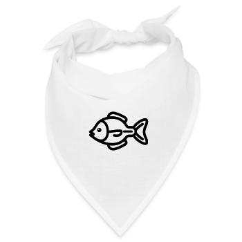 Fisch - Bandana Dreieckstuch - Weiß - Vorne