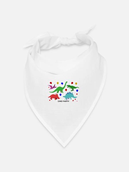 Dino - Bandana Dreieckstuch - Weiß