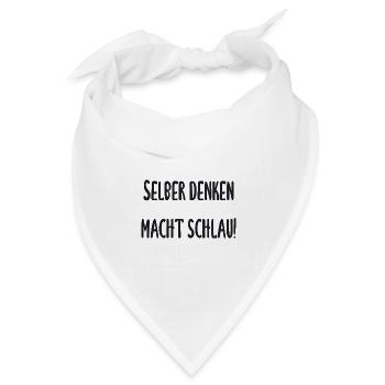 Lehrer - Selber denken macht schlau - Bandana Dreieckstuch - Weiß - Vorne