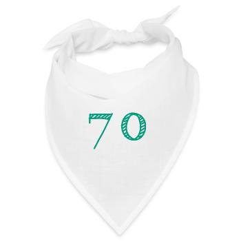 70 JAHRE. 70-jähriges JUBILÄUM. JUBILÄUM 70 JAHRE. 70 - Bandana Dreieckstuch - Weiß - Vorne
