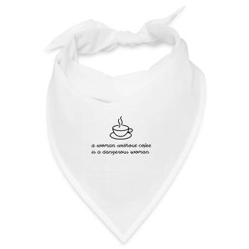 Frau ohne Kaffee - Bandana Dreieckstuch - Weiß - Vorne