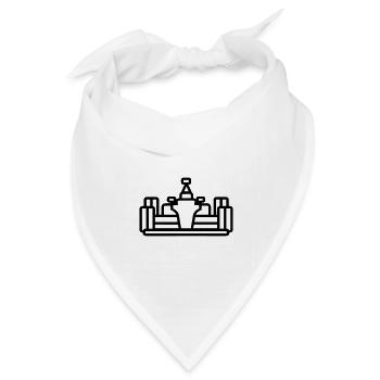F1-Rennwagen - Bandana Dreieckstuch - Weiß - Vorne
