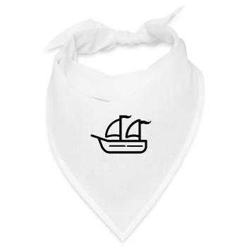 Piratenschiff - Bandana Dreieckstuch - Weiß - Vorne