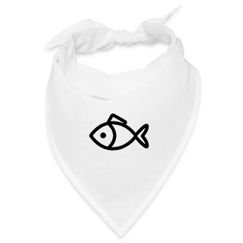 Fisch - Bandana Dreieckstuch - Weiß - Vorne
