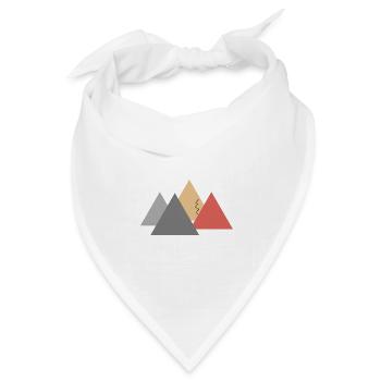 Bergpanorama, Bergwelten, Berge, Gebirgskette - Bandana Dreieckstuch - Weiß - Vorne