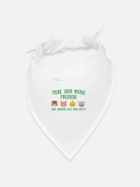 Tiere sind meine freunde Vegan Geschenk Plant - Bandana Dreieckstuch - Weiß