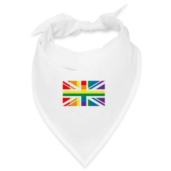 UK LGBT Rainbow Flag Pride Proud Gay Gift - Bandana Dreieckstuch - Weiß - Vorne