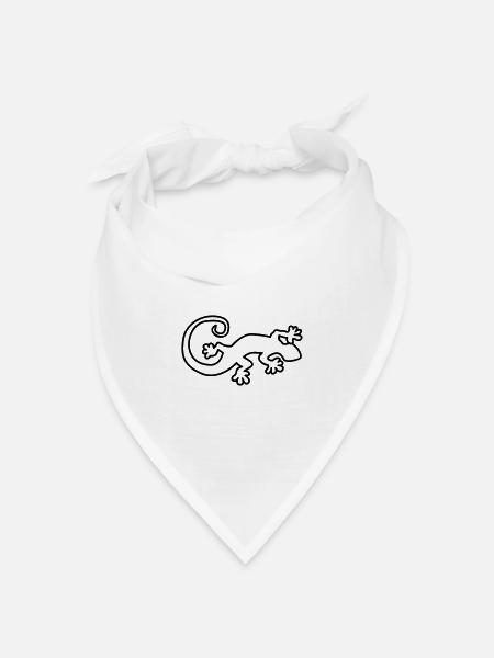 geko - Bandana Dreieckstuch - Weiß