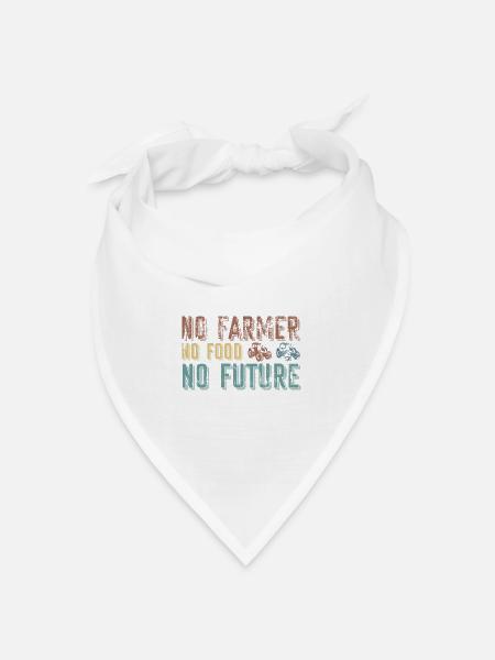 Farmer No Foot No Future- Farmer Traktor - Bandana Dreieckstuch - Weiß