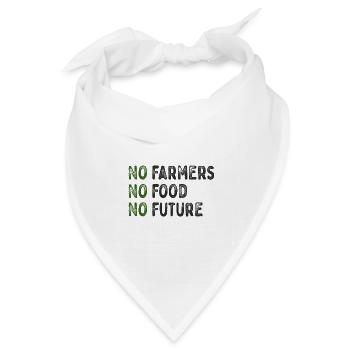 No Farmers - No Food - No Future - Bauer Landwirt - Bandana Dreieckstuch - Weiß - Vorne