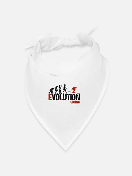 Evolution of Skiing - Bandana Dreieckstuch - Weiß