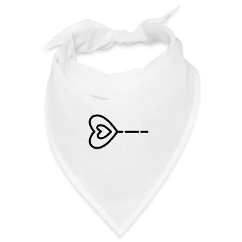 Herz-Pfeil - Bandana Dreieckstuch - Weiß - Vorne
