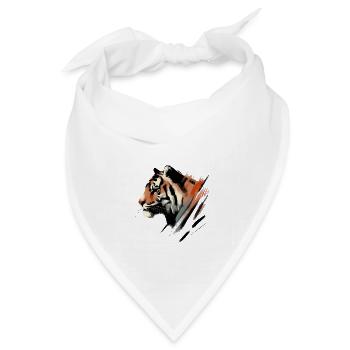 Majestätischer Tiger - Bandana Dreieckstuch - Weiß - Vorne
