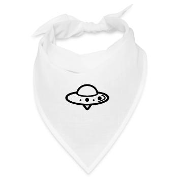 fliegende Untertasse - Bandana Dreieckstuch - Weiß - Vorne