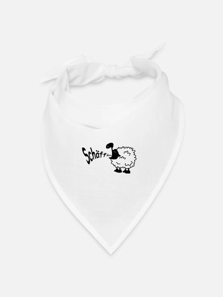 Schaf sagt Schäffin - humor Schafe Design - Bandana Dreieckstuch - Weiß