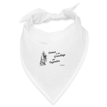 Konfuzius Demut schwarz - Bandana Dreieckstuch - Weiß - Vorne
