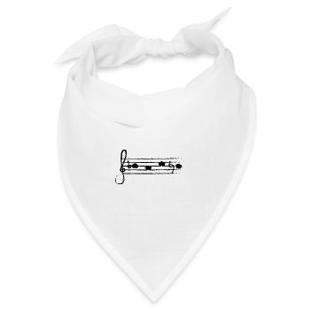 BACH als Noten (schwarz) - Bandana Dreieckstuch - Weiß - Vorne