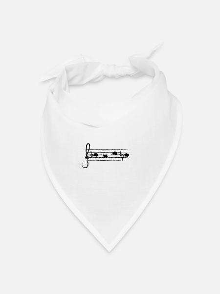 BACH als Noten (schwarz) - Bandana Dreieckstuch - Weiß